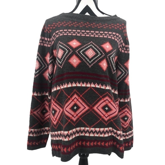Talbots Woman Hearts & Geometrics Sweater Size X - Picture 1 of 6